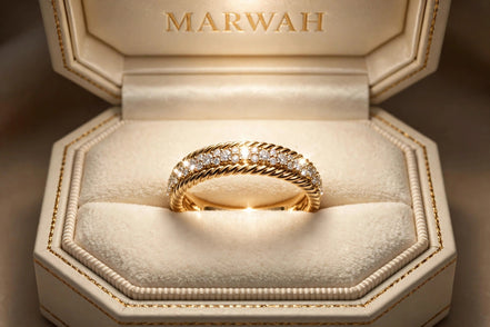 Twisted Rope Diamond Band in the MARWAH ivory box