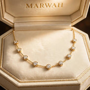 Round Diamond Station Necklace