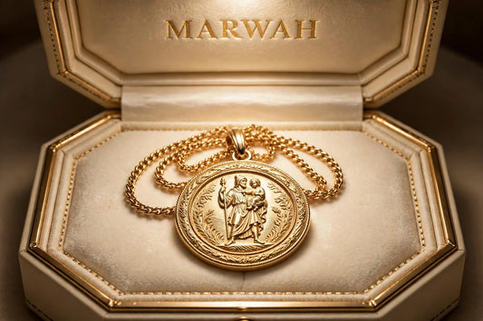 St. Christopher Medallion in the MARWAH ivory box