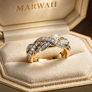 Two-Tone Twist Diamond Band