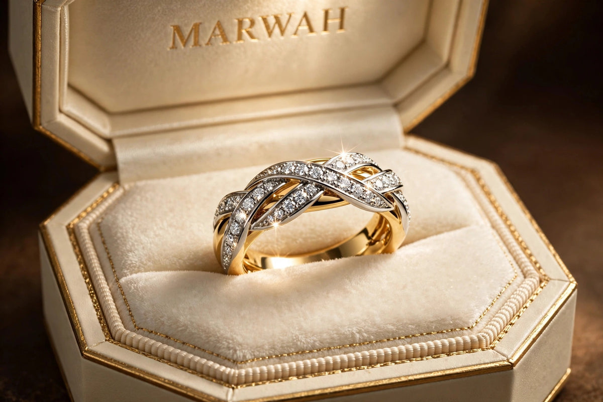Two-Tone Twist Diamond Band