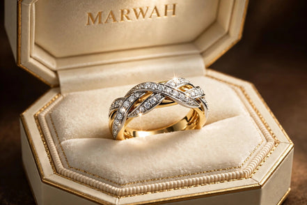 Two-Tone Twist Diamond Band