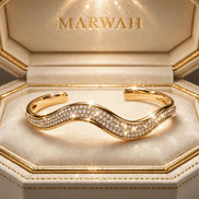 Sculptural Wave Diamond Cuff