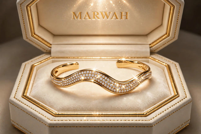 Sculptural Wave Diamond Cuff