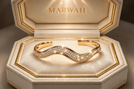 Sculptural Wave Diamond Cuff