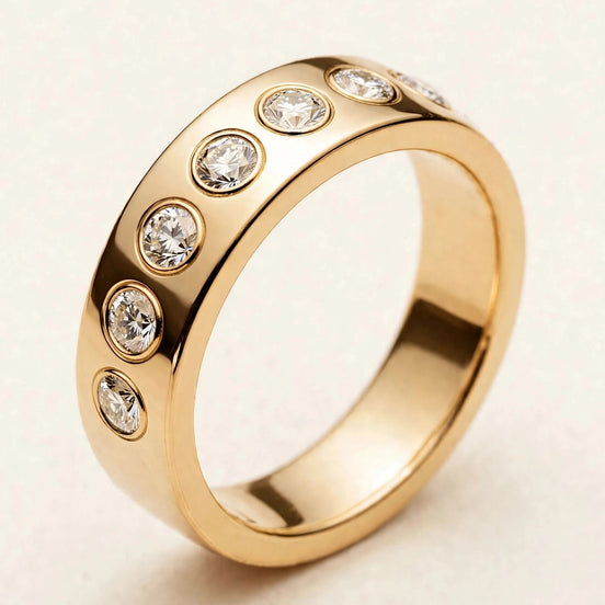 Wide Cigar Diamond Band