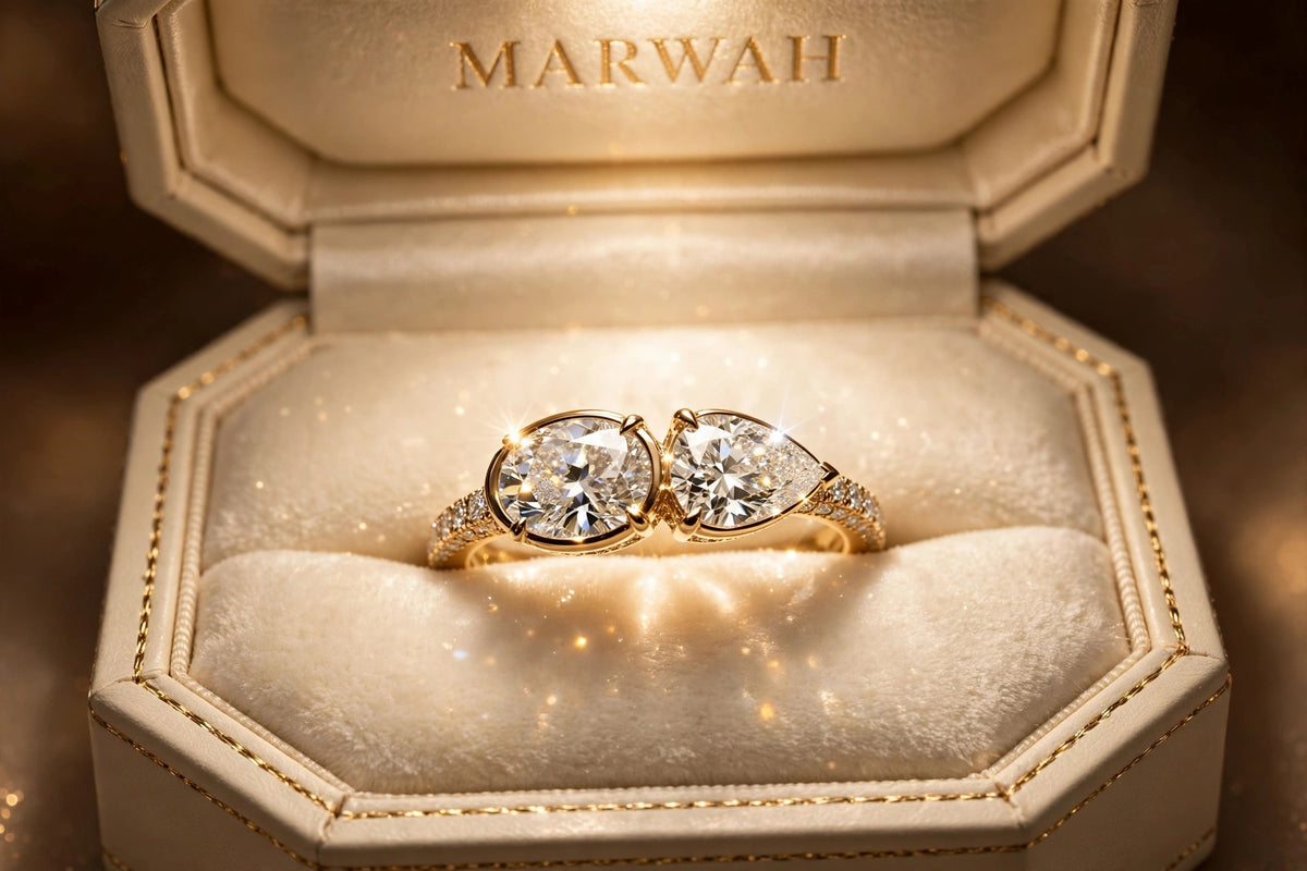 Toi Et Moi Two-Stone Ring in the MARWAH ivory box